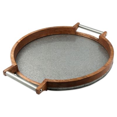 wood and iron tray