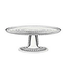 Iittala Kastehelmi 9.5-Inch Footed Cake Stand in Clear
