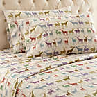 Alternate image 0 for Micro Flannel&reg; Colorful Deer Print King Sheet Set in Tan