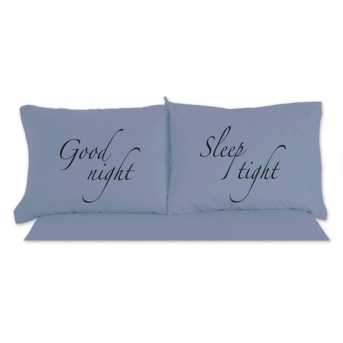 Micro Flannel Good Night Sleep Tight Novelty Printed Pillowcases