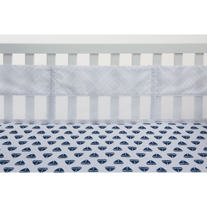 Nautica Kids Mix Match Secure Me Crib Liner In Grey Buybuy Baby