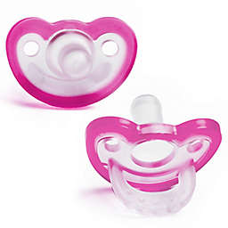 Razbaby® JollyPop® 3M+ 2-Pack Silicone Pacifiers in Pink