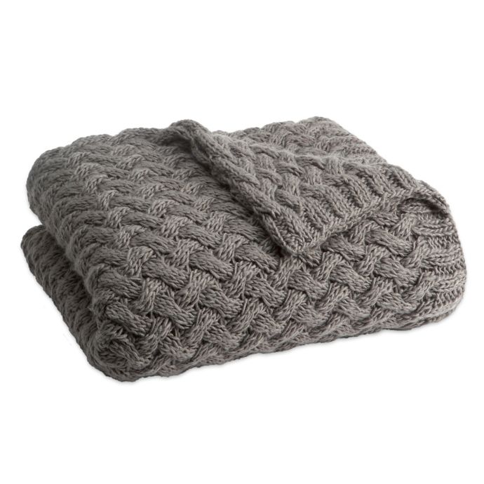 Christy Odessa Throw Blanket in Charcoal | Bed Bath & Beyond