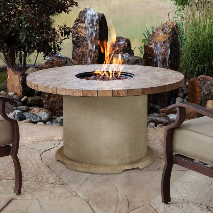 Real Flame® Ogden Round Propane Gas Fire Table in Sand ...