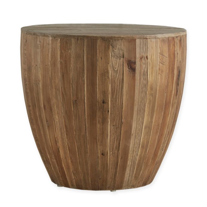 Verona Home Tallison Wood Drum Accent Table | Bed Bath & Beyond