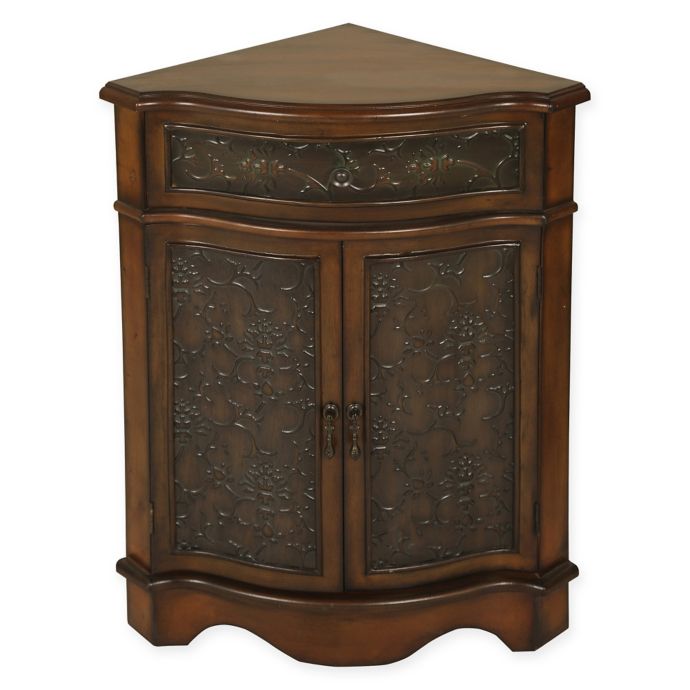 Passport Corner Cabinet In Walnut Bed Bath Beyond