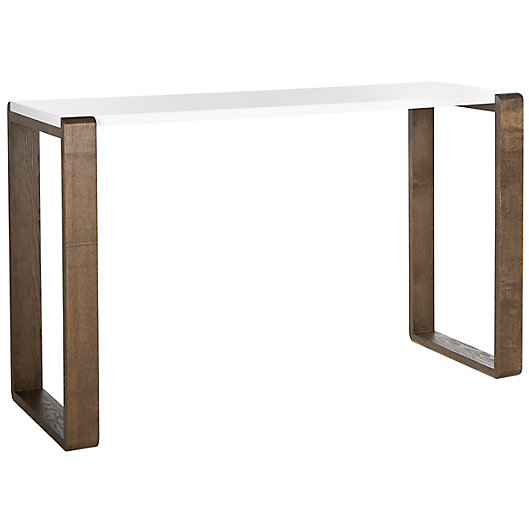Alternate image 1 for Safavieh Bartholomew Lacquer Console Table in White/ Brown