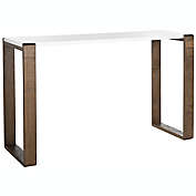 Safavieh Bartholomew Lacquer Console Table in White/ Brown