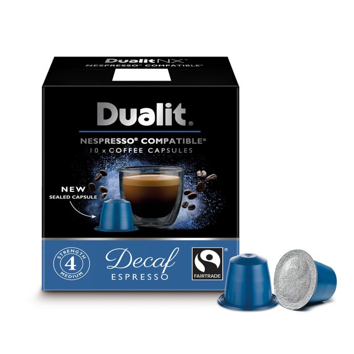 Dualit® 60Count NX Decaf Nespresso® Compatible Coffee Capsules Bed
