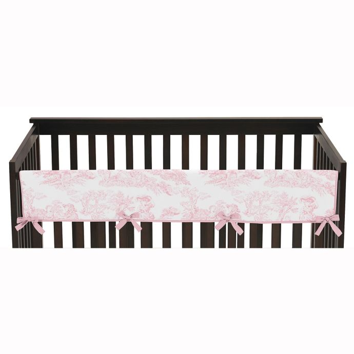 Sweet Jojo Designs Pink French Toile Long Rail Cover Bed Bath