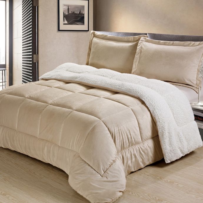 Sherpa Down Alternative Comforter Set Bed Bath Beyond