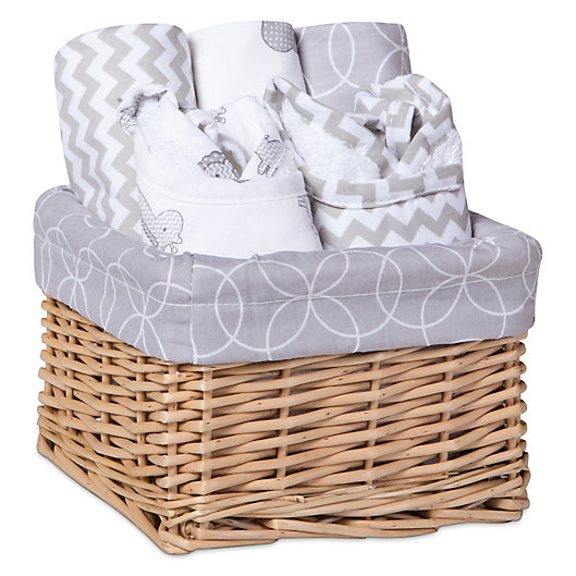 Alternate image 1 for Trend Lab® 7-Piece Feeding Basket Gift Set in Safari Grey