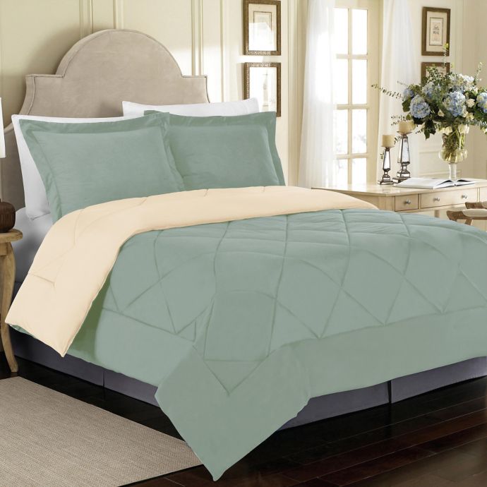 Solid Reversible Comforter Set Bed Bath Beyond