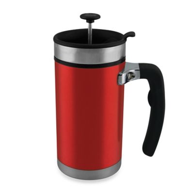 Planetary Design Desk Press 20-Ounce French Press Travel Mug in Red