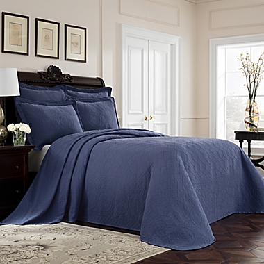 Williamsburg Richmond Twin Bedspread in Blue. View a larger version of this product image.