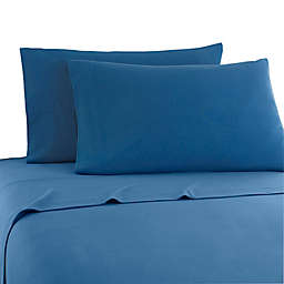 Micro Flannel® Solid Full Sheet Set in Smokey Mountain Blue