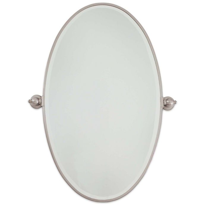 Brushed Nickel Oval Mirrors Bathroom Mirror Ideas