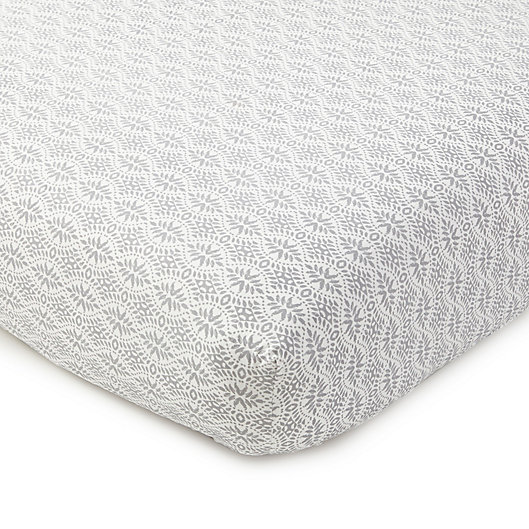 Alternate image 1 for Levtex Baby® Kenya Fitted Crib Sheet in Grey