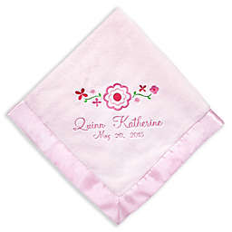 Pretty Flowers Baby Blanket with Satin Trim in Cream