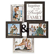 Malden&reg; &quot;Family&quot; 4-Photo Collage Picture Frame in Distressed Brown/White