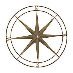 Compass 27-Inch Round Metal Printed Wall Art