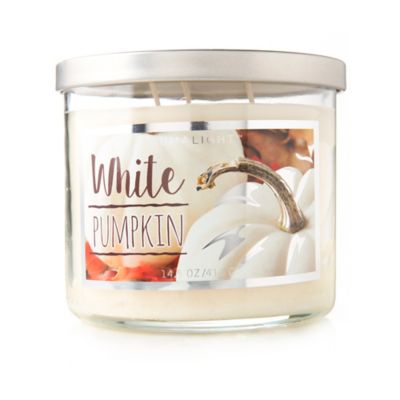 Lumalight 14.5 oz. White Pumpkin Candle 
