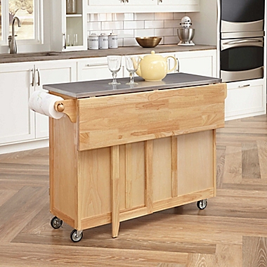 Home Styles Natural Wood Breakfast Bar Rolling Kitchen Cart. View a larger version of this product image.