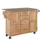 Alternate image 0 for Home Styles Natural Wood Breakfast Bar Rolling Kitchen Cart