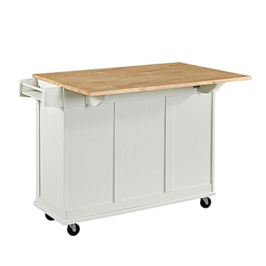 Home Styles Liberty Kitchen Cart in White with Wooden Top. View a larger version of this product image.