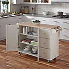 Alternate image 7 for Home Styles Liberty Kitchen Cart in White with Wooden Top