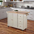 Alternate image 1 for Home Styles Liberty Kitchen Cart in White with Wooden Top
