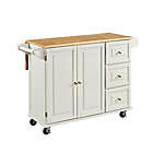 Alternate image 0 for Home Styles Liberty Kitchen Cart in White with Wooden Top