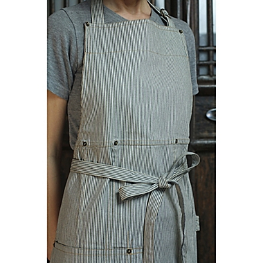 Railroad Stripe Denim Adult Utilitarian Apron. View a larger version of this product image.