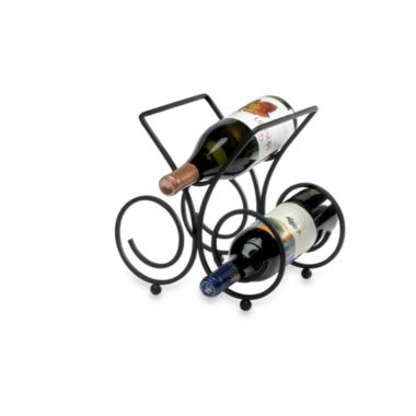 Spectrum&trade; Bordeaux Black 3-Bottle Wine Rack. View a larger version of this product image.