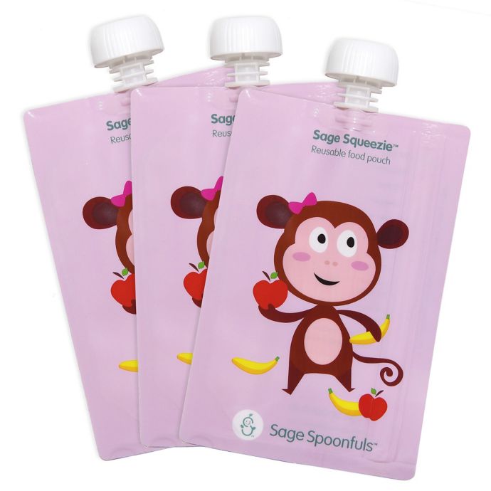 Sage Spoonfuls™ Squeezie 3-Pack 7 oz. Monkey Reusable Food ...