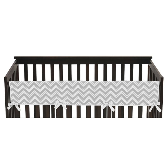 Sweet Jojo Designs Zigzag Chevron Long Crib Rail Guard Cover In