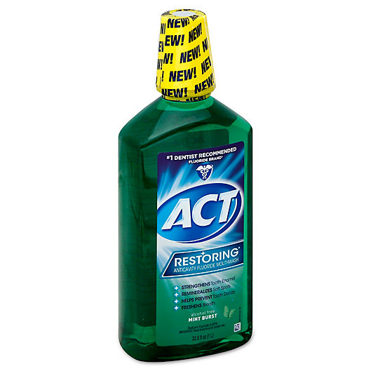 Alternate image 1 for ACT® Restoring® 33.8 fl. oz. Anticavity Fluoride Mouthwash in Mint Burst