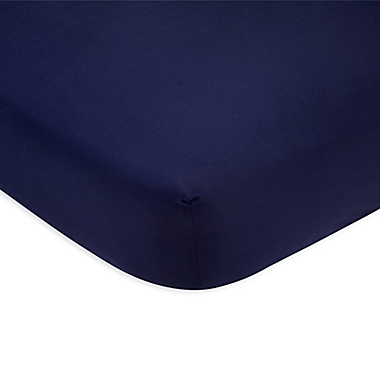 carter&#39;s&reg; Sateen Fitted Crib Sheet in Navy. View a larger version of this product image.