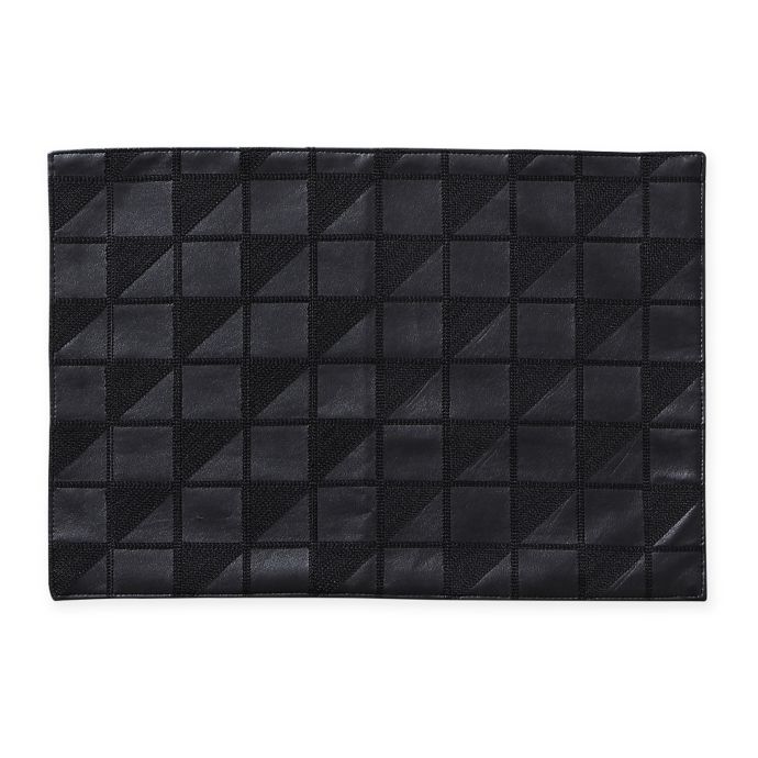 VCNY Faux Leather Placemat in Black Bed Bath and Beyond Canada