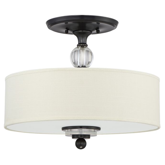 Quoizel Downtown 3Light SemiFlush Mount Ceiling Fixture in Dusk