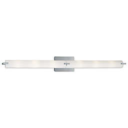 George Kovacs® Tube 6-Light Bath Fixture in Brushed Nickel with Glass Shade