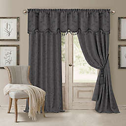 Elrene Mia 95-Inch Room-Darkening Rod Pocket /Back Tab Window Curtain Panel in Grey (Single)