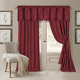 Elrene Mia 84-Inch Room-Darkening Rod Pocket /Back Tab Window Curtain Panel in Rouge (Single)