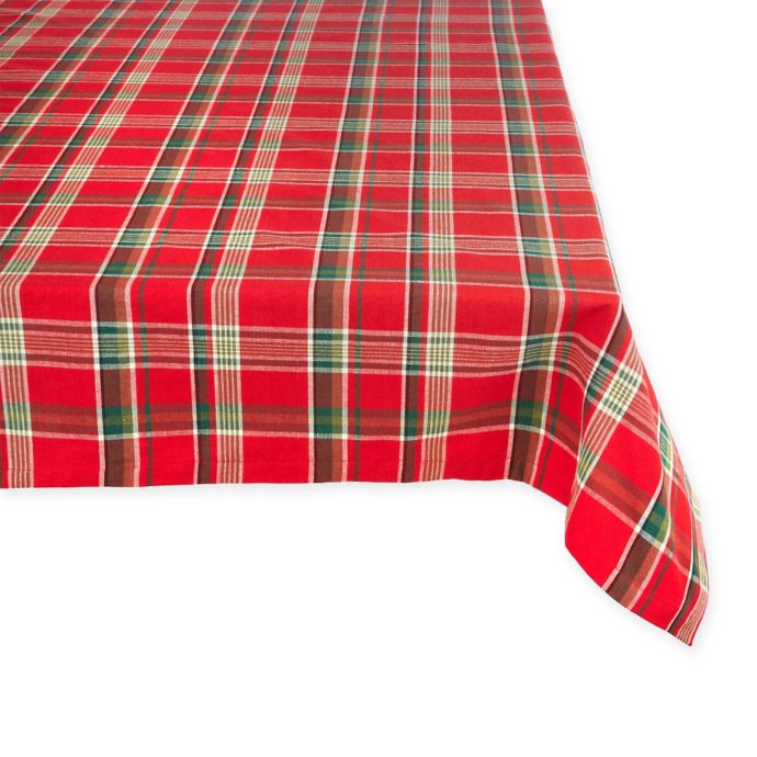 Tango Holiday Plaid Tablecloth in Red | Bed Bath & Beyond