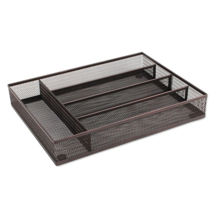 ORG Mesh Kitchen Drawer Tray Organizer in Bronze Bed Bath and Beyond