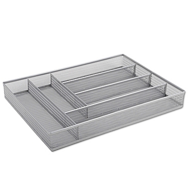 ORG Powder-Coated Large Mesh Flatware Organizer  in Silver. View a larger version of this product image.