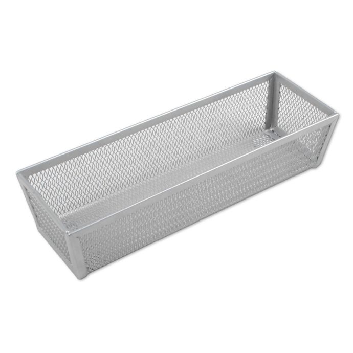 Org Powder Coated 3 Inch X 9 Inch Mesh Drawer Organizer In Silver