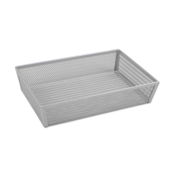ORG PowderCoated 6Inch x 9Inch Mesh Drawer Organizer in Silver Bed