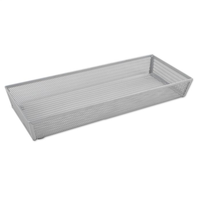 Org Powder Coated 6 Inch X 15 Inch Mesh Drawer Organizer In Silver