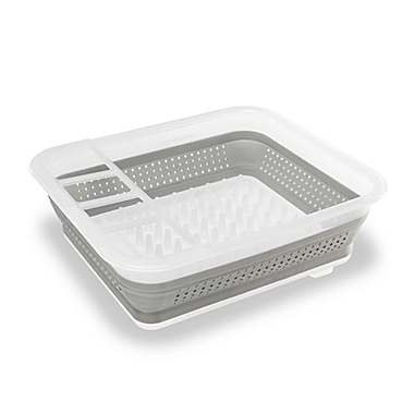 madesmart&reg; Collapsible Dish Rack in Clear. View a larger version of this product image.